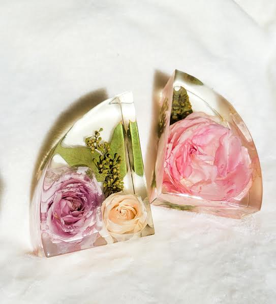 Floral Preservation Bookends