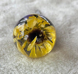 Round Wine Stopper- Yellow Mum/ Purple Hydrangea