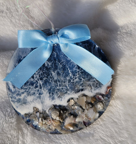 Christmas Ocean Ornament - White Waves