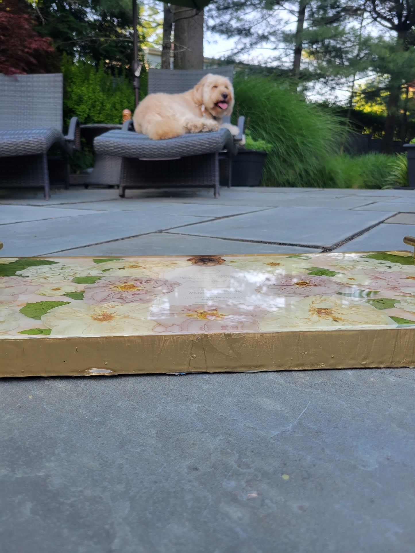 12 x 24 Large Floral Preservation Serving Tray