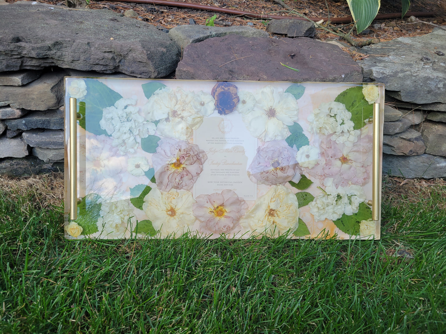 12 x 24 Large Floral Preservation Serving Tray